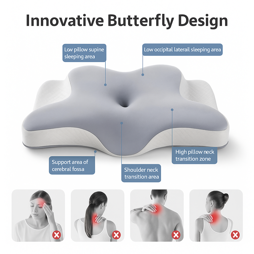 Butterfly-Shaped Memory Foam Neck Pillow